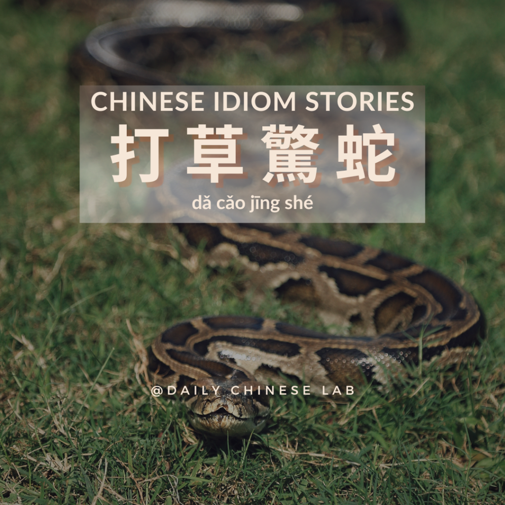 Chinese Idiom Stories: 打草驚蛇 (dǎ cǎo jīng shé)